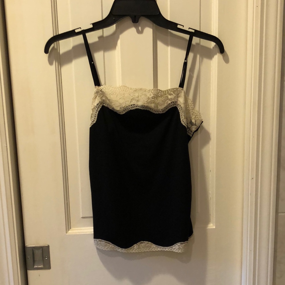 Loft black camisole with lace trim size XS